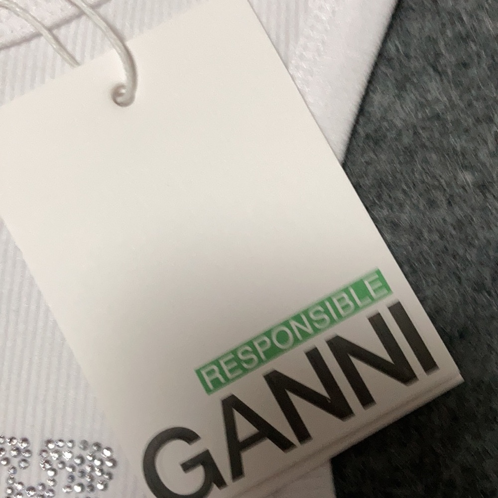 Ganni White Sleeveless Top with Silver Accents - Picture 5 of 6
